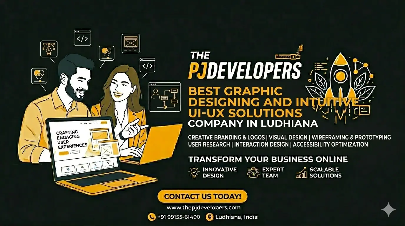 PJDevelopers Ludhiana, Best Graphic Designing Company, Top UI-UX Design Services, Ludhiana Design Experts