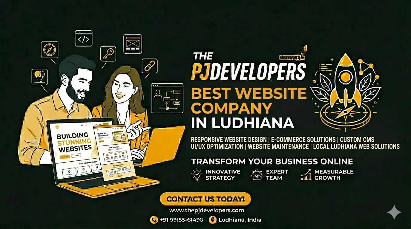 Best Website Company Ludhiana, Business Growth Solutions, Website Transformation, Online Presence Enhancement, PJDevelopers Website Expertise, Digital Success Strategies, Ludhiana Web Development